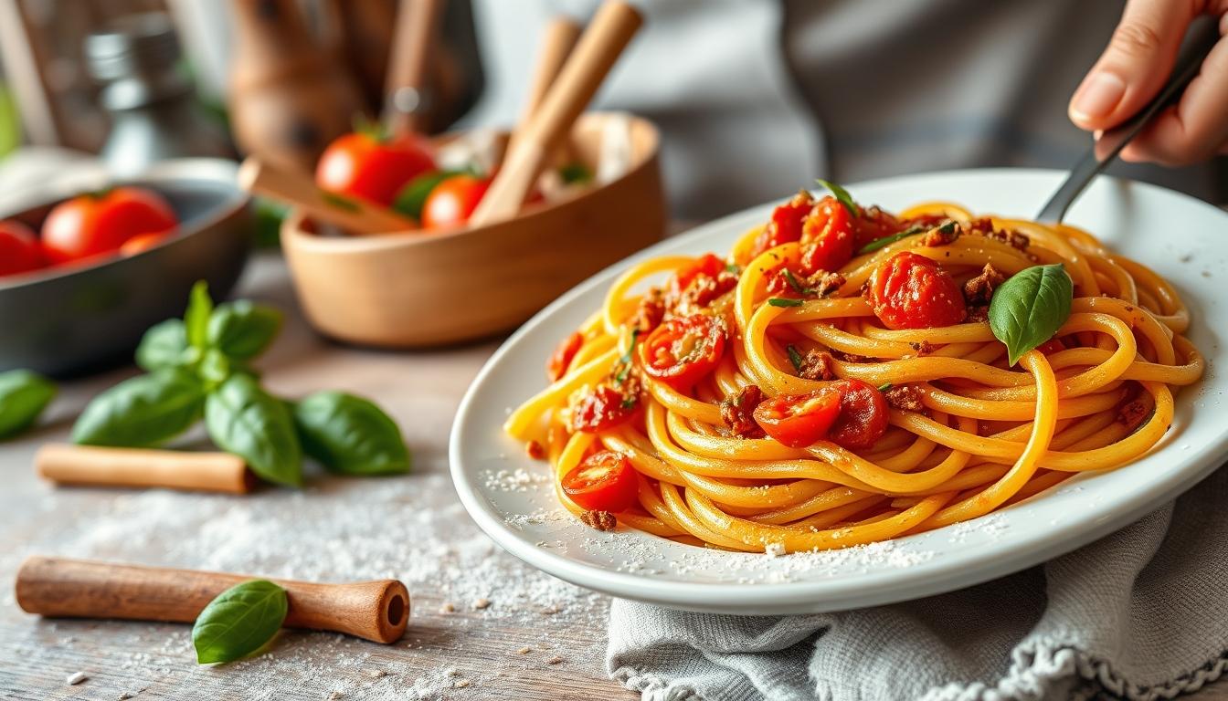 Comforting family dinner served at home